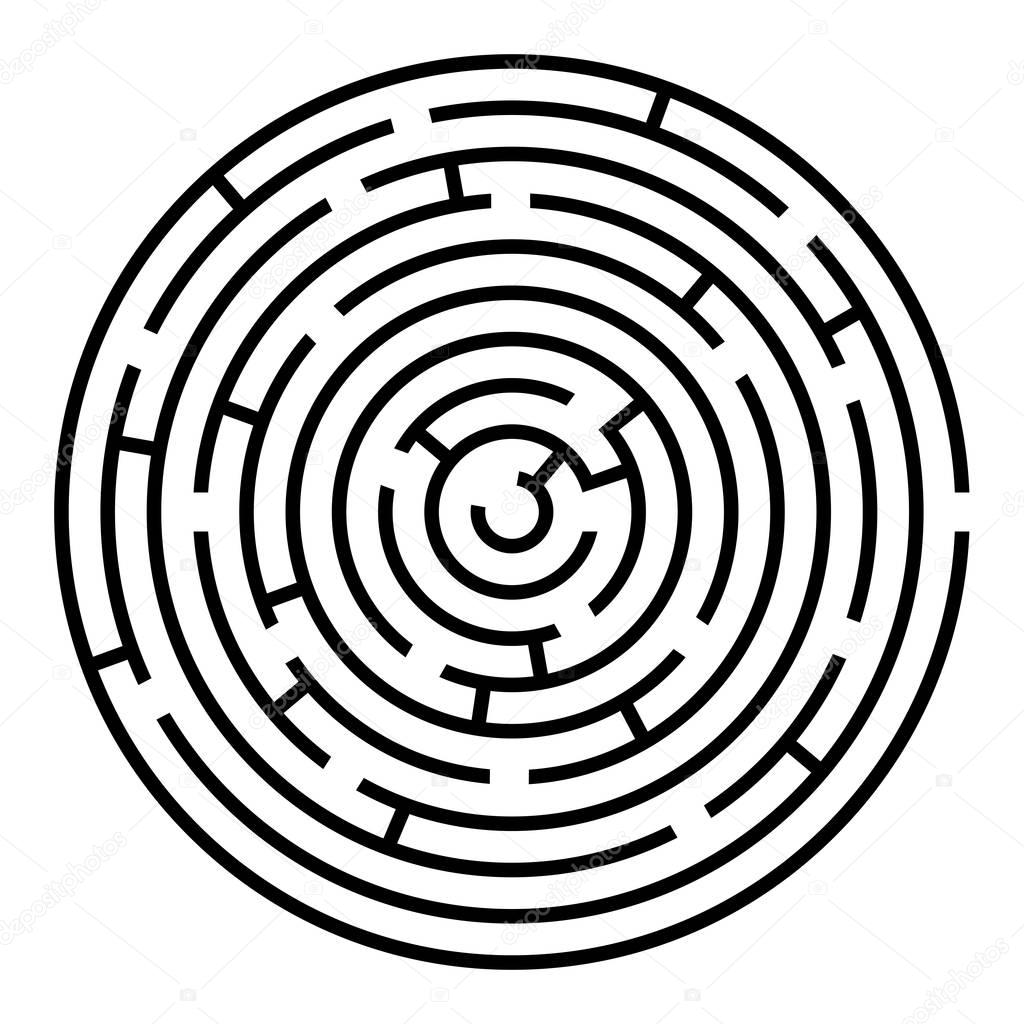Noir et blanc rond modèle vecteur labyrinthe — Image ...