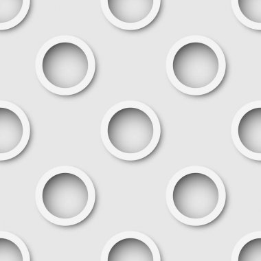 Kesintisiz beyaz kalıptan çekilmiş halkalar duvar vektör arka plan. 