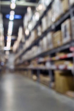 Mevsimlik raf depolama depo iç arka plan.