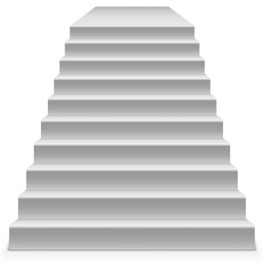 Beyaz vektör şablon ayaklı için adımlar