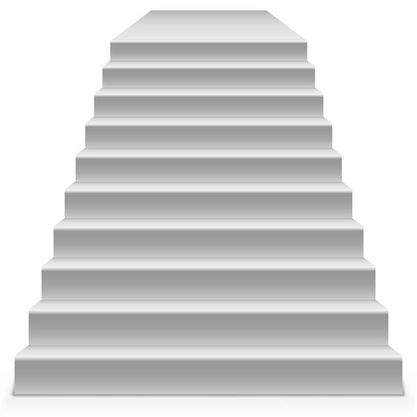 White steps to pedestal vector template