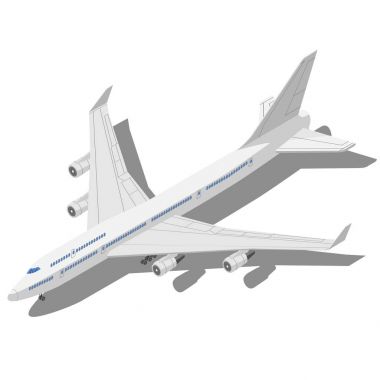 Sivil uçak izometrik vektör çizim