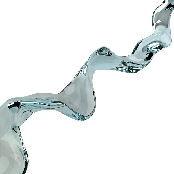 Fluxo de água abstrato isolado sobre fundo branco . — Fotografia de Stock