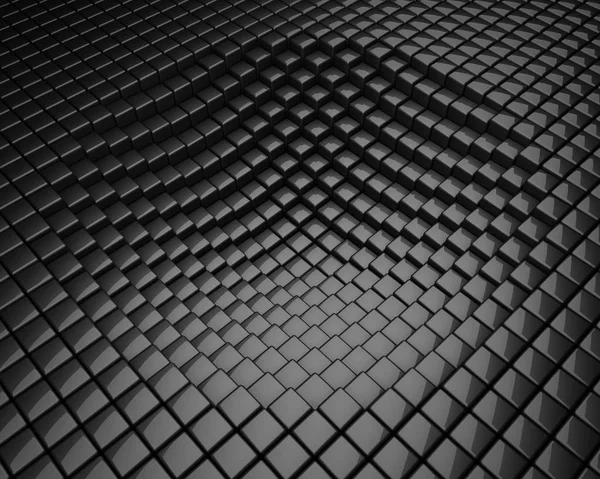 Сфера помятые черные глянцевые кубики 3D фон . — стоковое фото