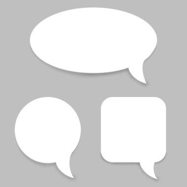Beyaz kağıt konuşma balonları şablon vektör.