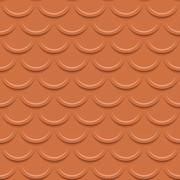 Clay tile roof seamless vector pattern. — Stock Vector