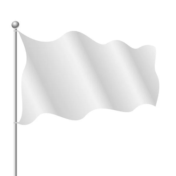 Bandeira branca em branco isolada no fundo branco . — Vetor de Stock
