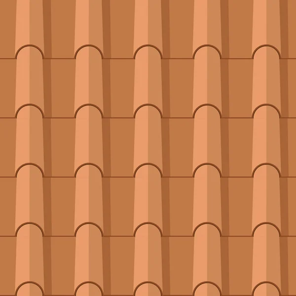 Seamless clay roofing tile flat texture. — Stock Vector