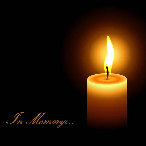 In memoria lutto candela luce vettore sfondo . — Vettoriale Stock