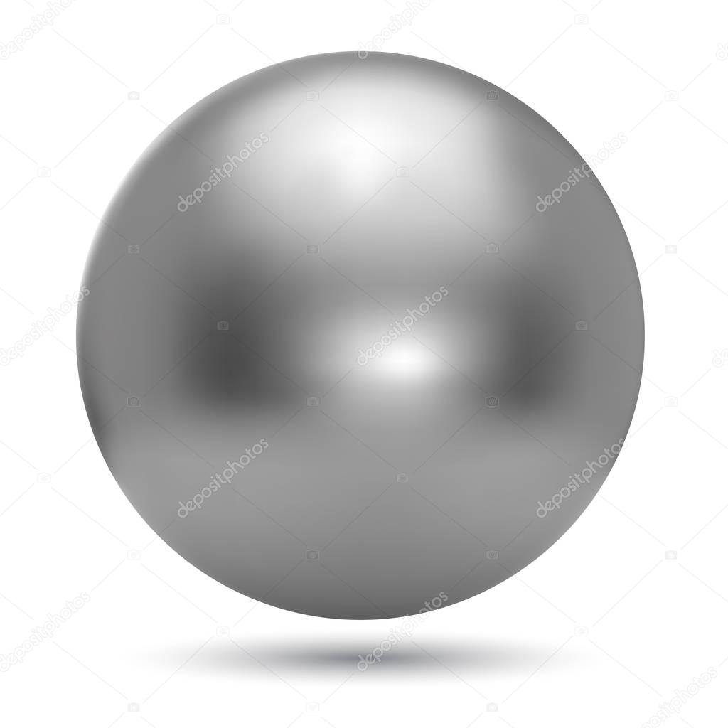 Chrome ball realistic vector illustration