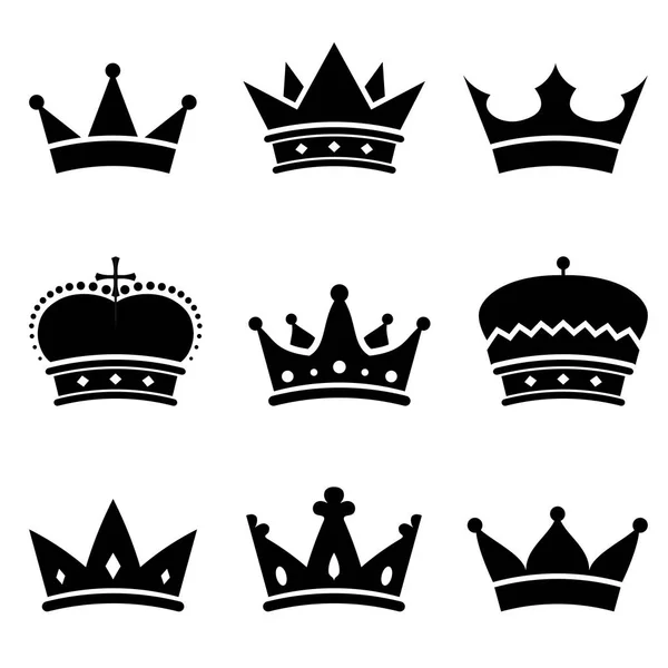 Crown shapes vector set. — Stock Vector