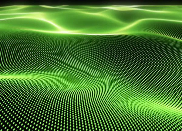 Абстрактные 3D зеленые точки частицы цифровой фон . — стоковое фото