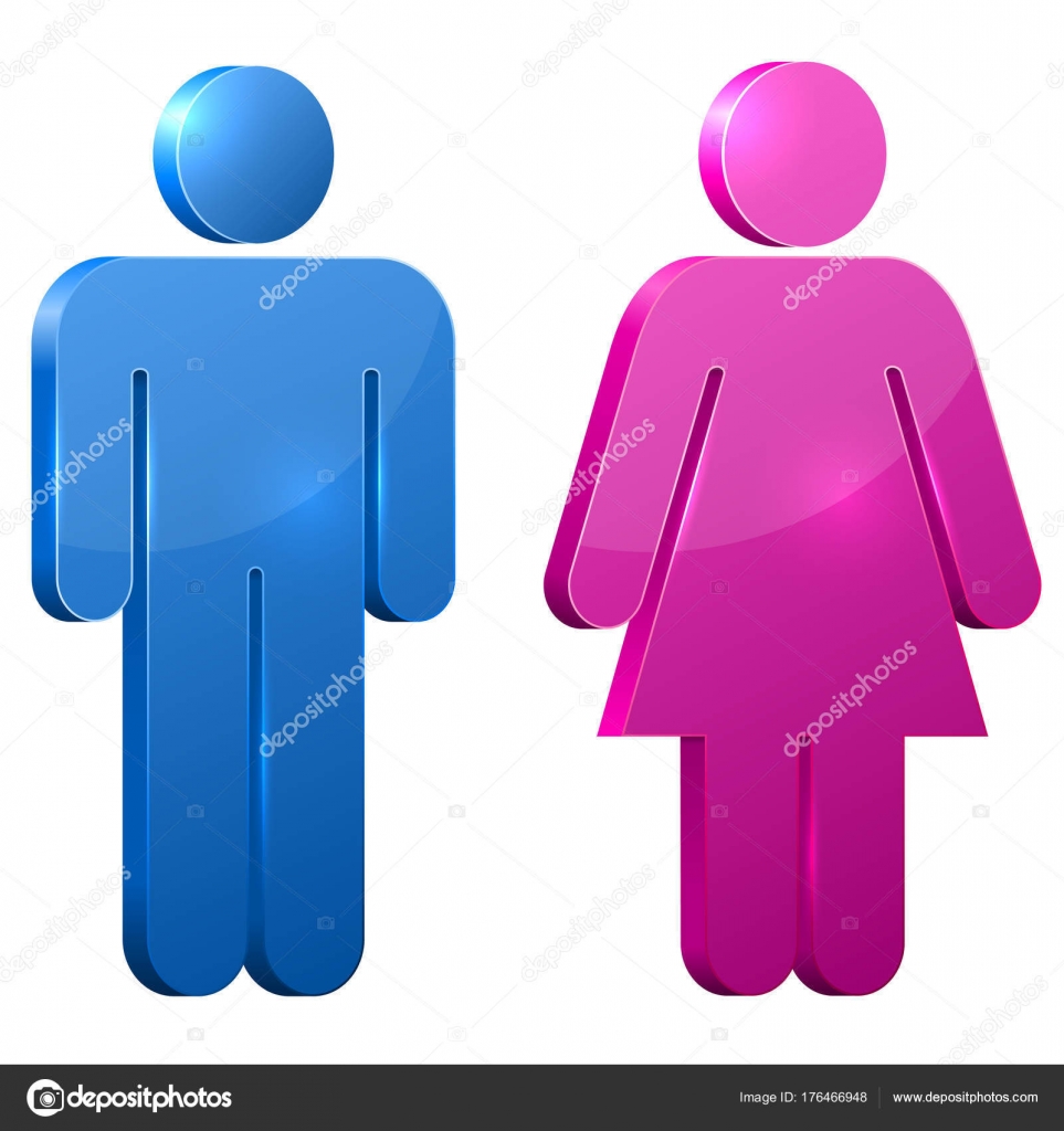 Male and female 3D door signs isolated on white background Stock Vector ...