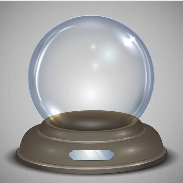 Lege glas sneeuw globe vector sjabloon met transparantie. Trading — Stockvector