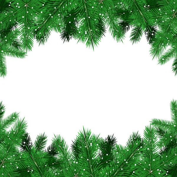 Groene fir tree takken Kerstmis achtergrond — Stockvector