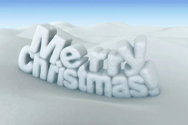 Merry Christmas 3D text snowbal effect — Stock Photo, Image