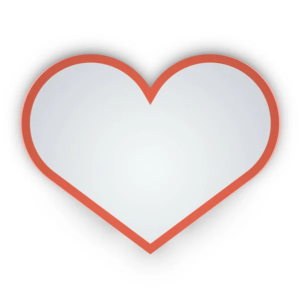 Coeur en papier coupé avec cadre rouge — Image vectorielle