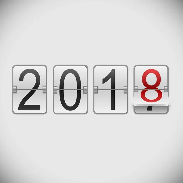Cuadro de indicadores 2018 Tarjeta de Año Nuevo — Vector de stock