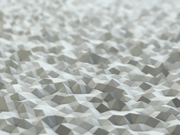 White polygonal 3D surface background with shallow depth of fiel — Stock Photo, Image