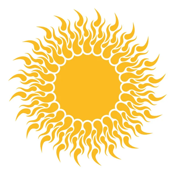 Gelbe Sonnenform isoliert auf weißem Hintergrund. — Stockvektor
