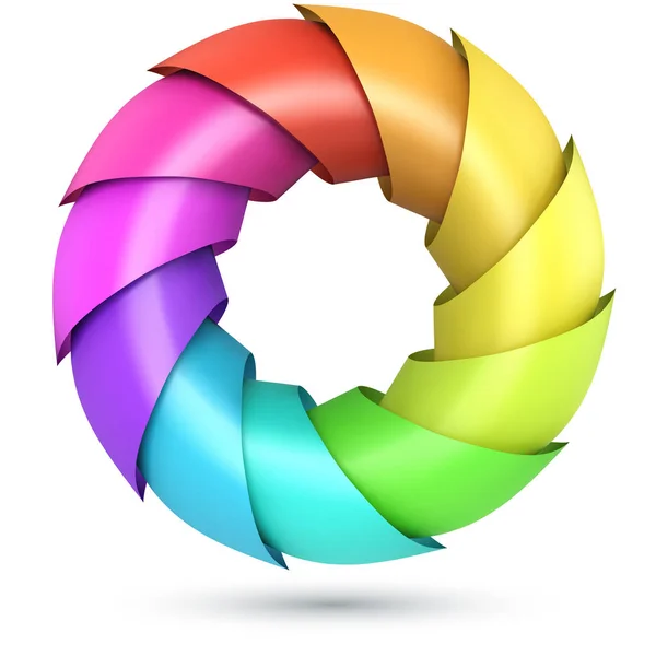 Logo de anillo de conchas de colores — Vector de stock