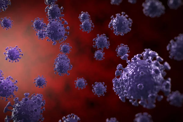 Flux d'agents coronavirus Illustration 3D abstraite — Photo