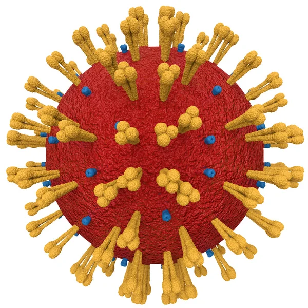 Visualizzazione Astratta Dell Agente Coronavirus Isolata Sfondo Bianco Oggetto Cellulare — Foto Stock