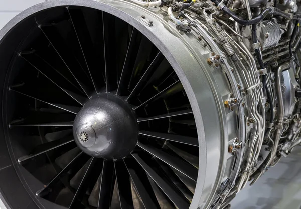 Vliegtuig turbine motor mechanisme closeup — Stockfoto