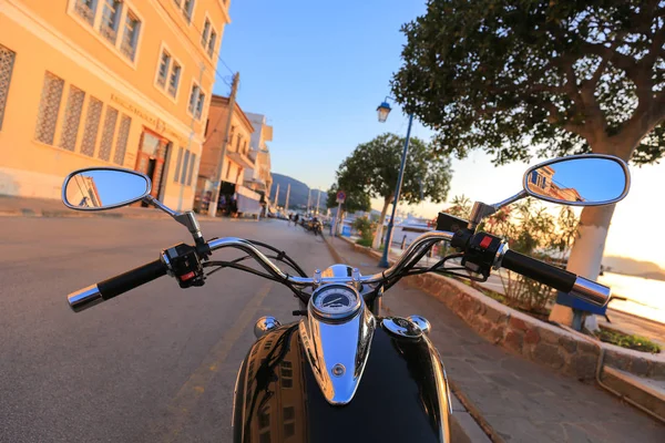 Helicóptero Motocicleta Rua — Fotografia de Stock