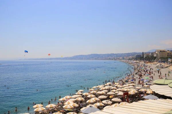 Strand Van Cote Azur Aan Franse Rivièra Nice — Stockfoto