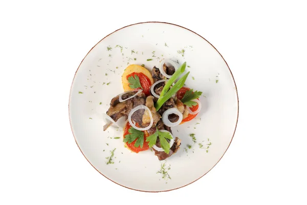 Sebzeli ve patatesli et.