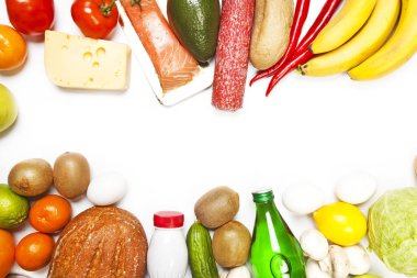 Küme farklı gıda ürünleri 