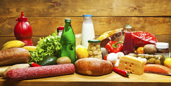 Set of food products