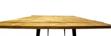 Old  wooden desk on white background clipart