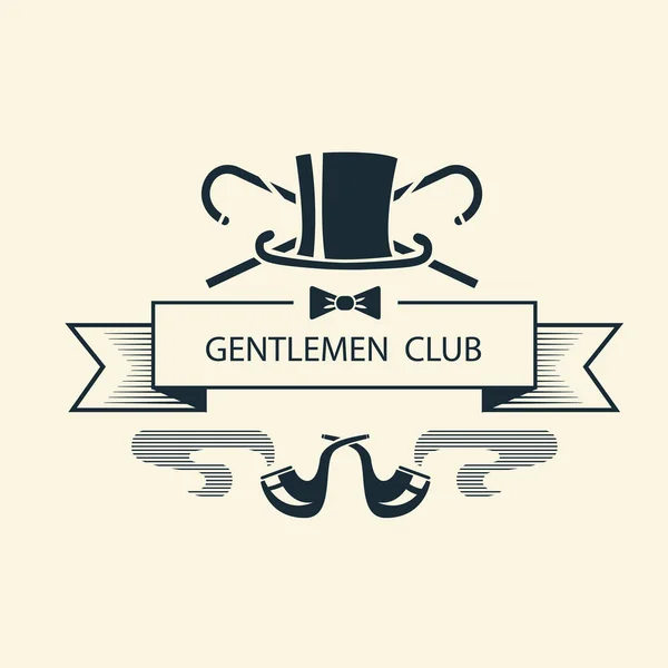 Gentleman Club Logo Vorlage. Vintage Symbol — Stockvektor