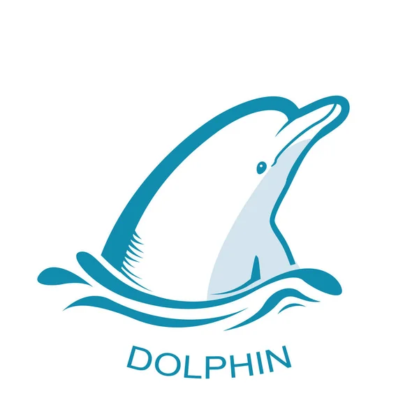 Logotipo del delfín.Ilustración del símbolo vectorial aislado en blanco — Archivo Imágenes Vectoriales