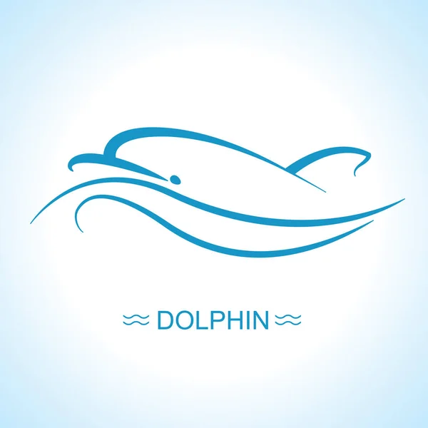 Logotipo Delfin.Vector ilustración plana para el diseño — Archivo Imágenes Vectoriales