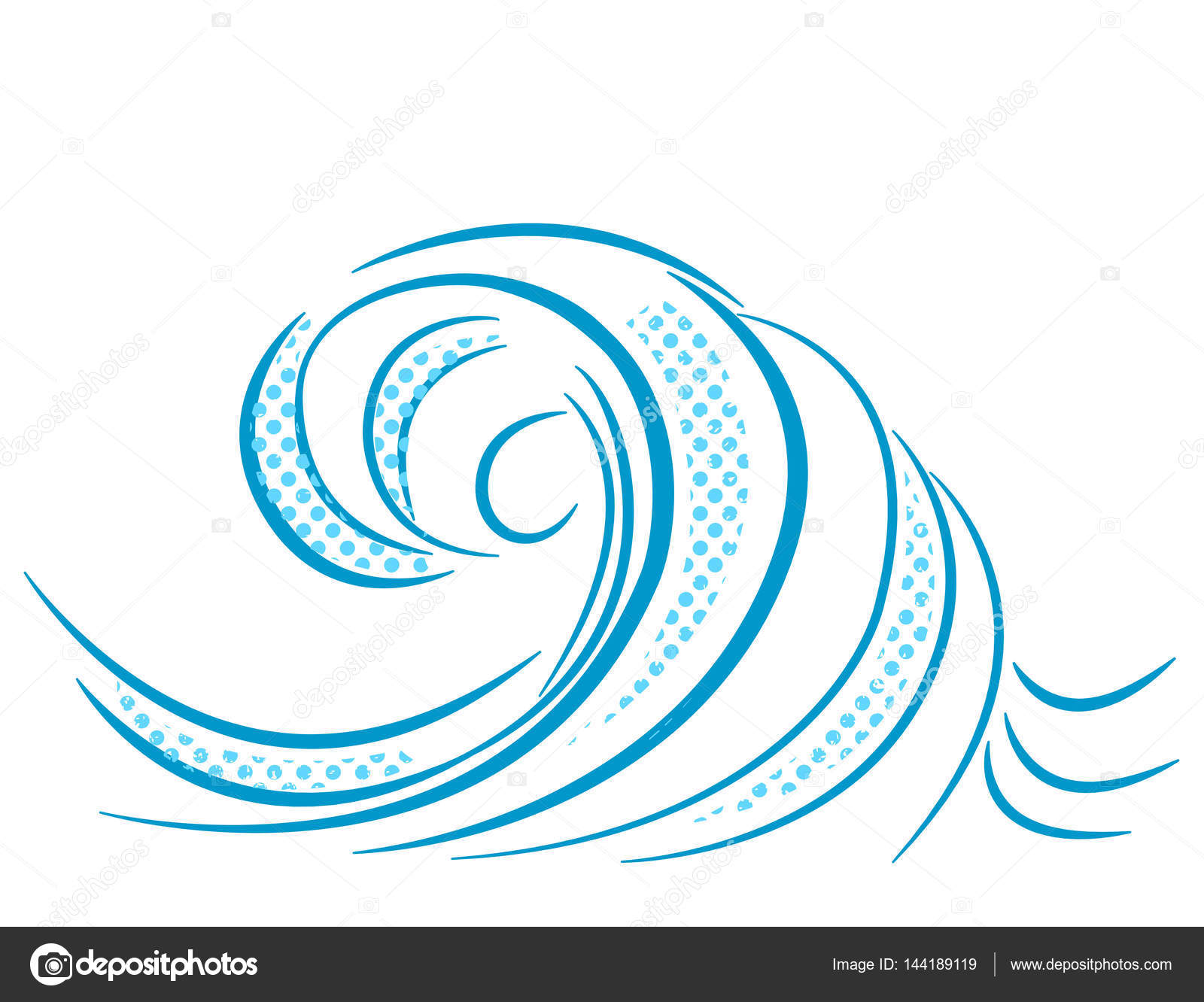 Sea wave. Vector illustration isolated on white — Stock Vector
