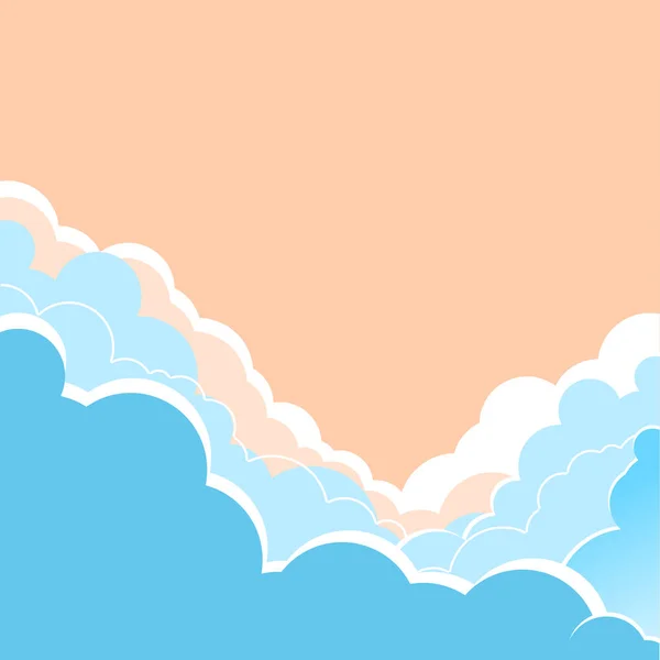 Himmel bakgrund med vackra moln. Vektorillustration för te — Stock vektor