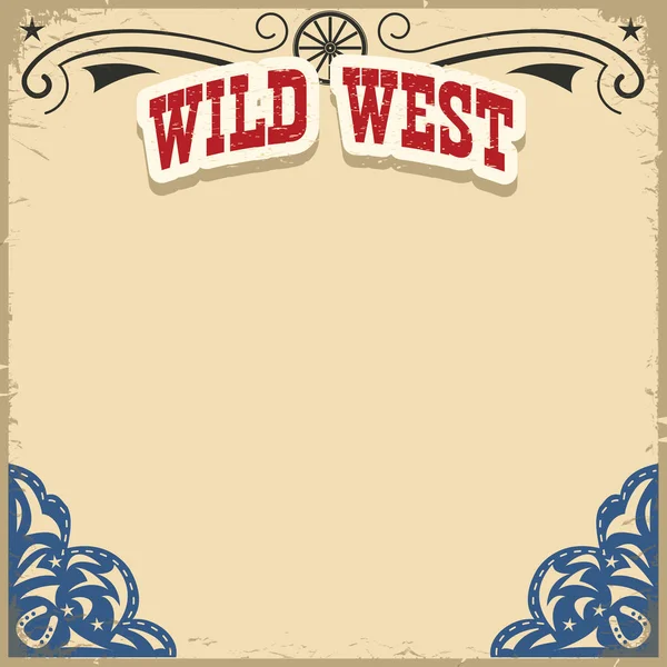 Wild West fond sur une vieille texture de papier . — Image vectorielle