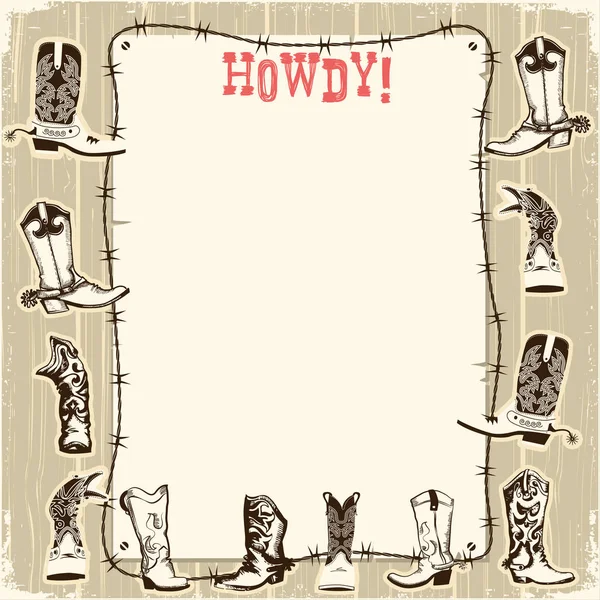 Cowboy-Party-Papier Hintergrund für Text — Stockvektor