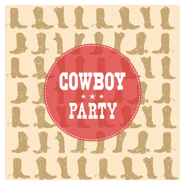 Cowboy party kort illustration — Stock vektor