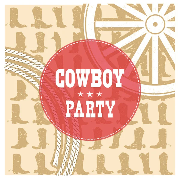 Cowboy festa cartão de fundo — Vetor de Stock
