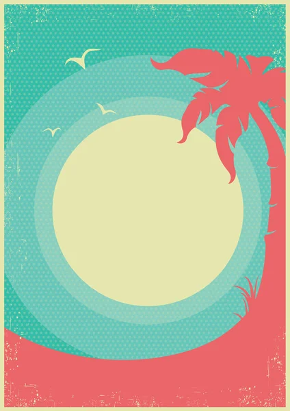 Fondo de póster retro paraíso tropical para texto — Vector de stock