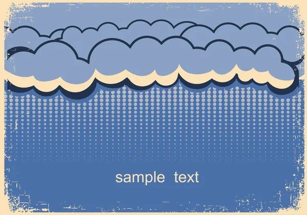 Affiche de pluie avec nuages de pluie sombres pour le texte — Image vectorielle