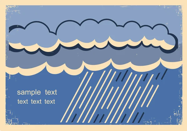 Фон дождя. Винтажный постер с темными дождями — стоковый вектор