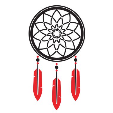 Beyaz üzerine izole edilmiş rüya yakalayıcı sembolü