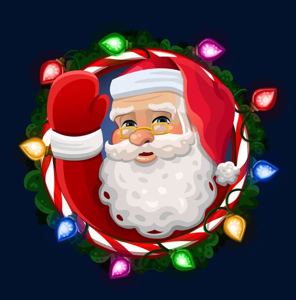 Icône Père Noël dans le cadre — Image vectorielle