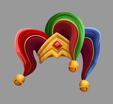 Joker şapkası. Gri izole