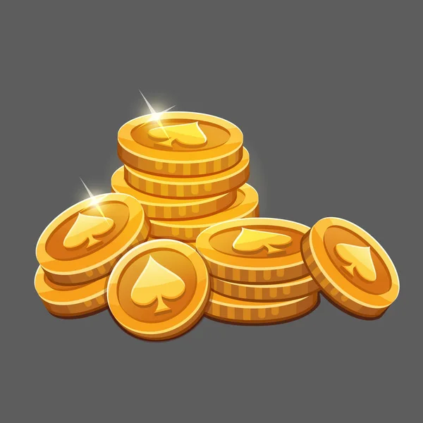 Ramo de monedas de oro icono — Vector de stock